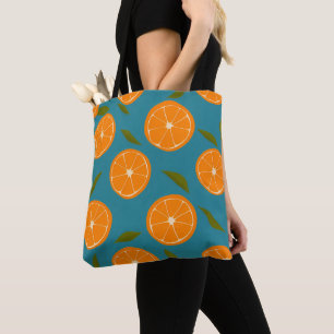Slice Oranges Pattern Background Tote Bag