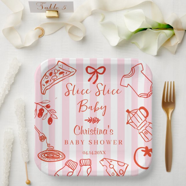 Slice Slice Baby Italian Baby Shower Paper Plate (Wedding)