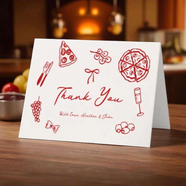 Slice Slice Baby Italian Pizza Baby Shower Thank You Card (Creator Uploaded)