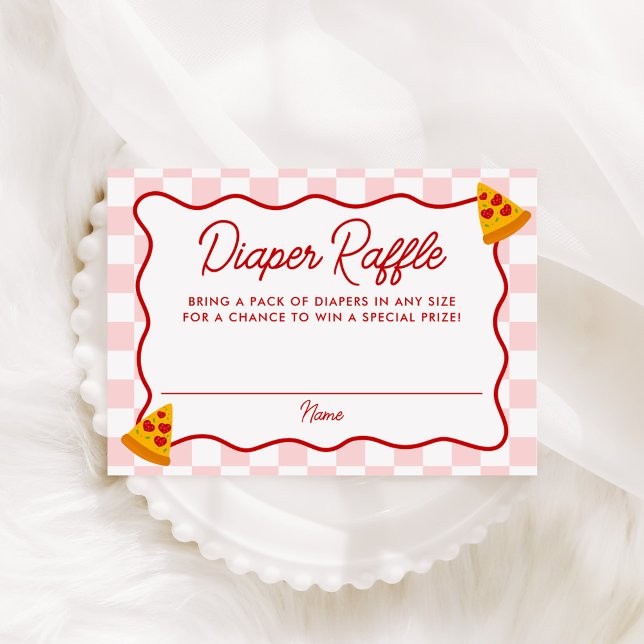 Slice Slice Baby Pizza Baby Shower Diaper Raffle Enclosure Card (Creator Uploaded)