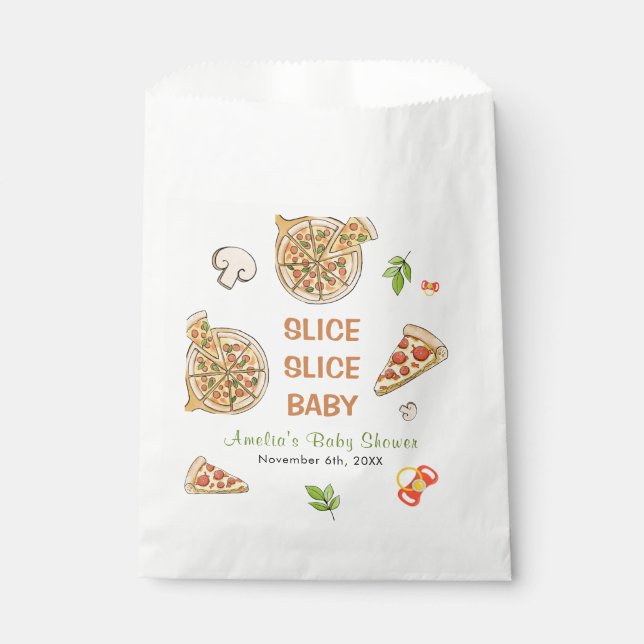 Slice Slice Baby Pizza Baby Shower Favour Bags (Front)