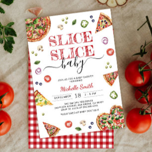Slice Slice Baby Pizza Baby Shower Invitation