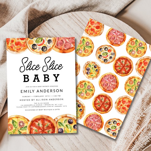 Slice Slice Baby Pizza Baby Shower Invitation (Creator Uploaded)
