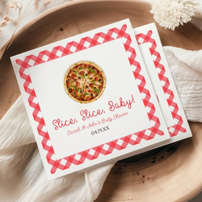 Slice, Slice, Baby! Pizza Baby Shower Napkin (Creator Uploaded)