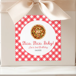 Slice, Slice, Baby! Pizza Birthday Party Square Sticker