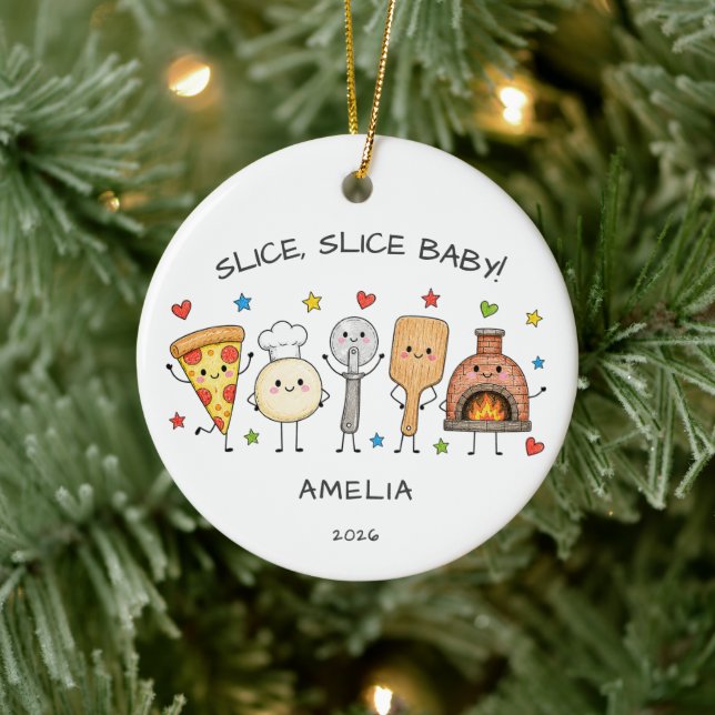 Slice Slice Baby Pizza Ornament (Tree)