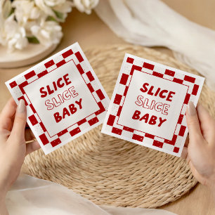 Slice Slice Baby Red Baby Shower Italian  Napkin