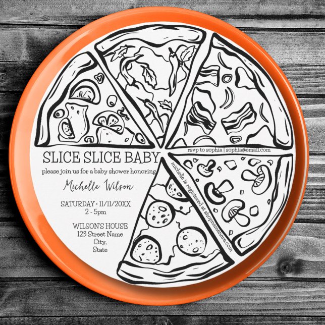 Slice Slice Baby Unique Hand Drawn Whimsical Invitation (Creator Uploaded)