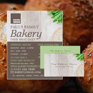 Sliced Bread on Board, Bakery Business Card