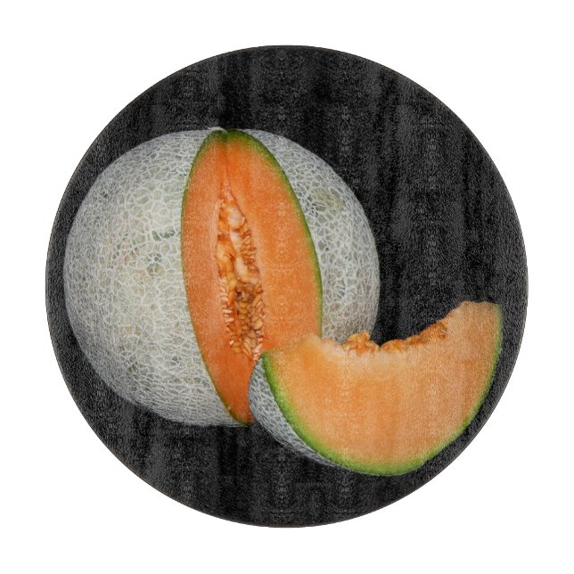 Sliced Cantaloupe Melon Cutting Board (Front)