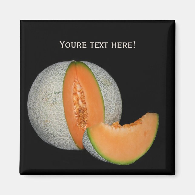 Sliced Cantaloupe Melon Magnet (Front)
