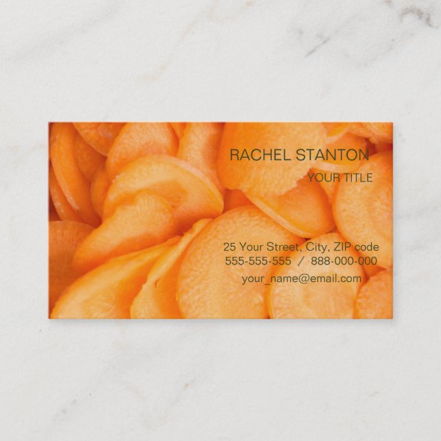 Sliced carrot pattern business card (Front)