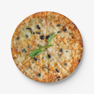 Sliced Cheese Pizza  Party Paper Plates