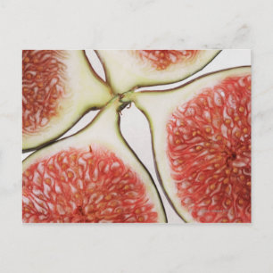 Sliced figs, close-up postcard