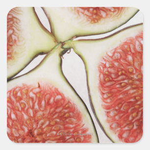 Sliced figs, close-up square sticker
