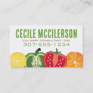 sliced fruit vegetable chef catering business ccar card