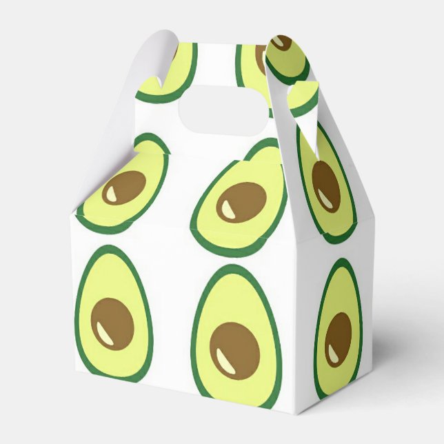 Sliced green avocado on white favour box (Front Side)