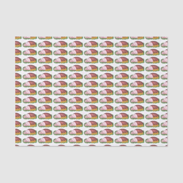 Sliced Ham Holiday Christmas Dinner Tissue Paper (Front)