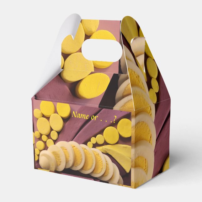 Sliced Hard Boiled Egg Yellow Yolk Image   Favour  Box (Front Side)