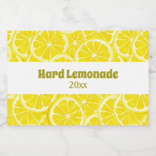 Sliced Lemons Design Bottle Label