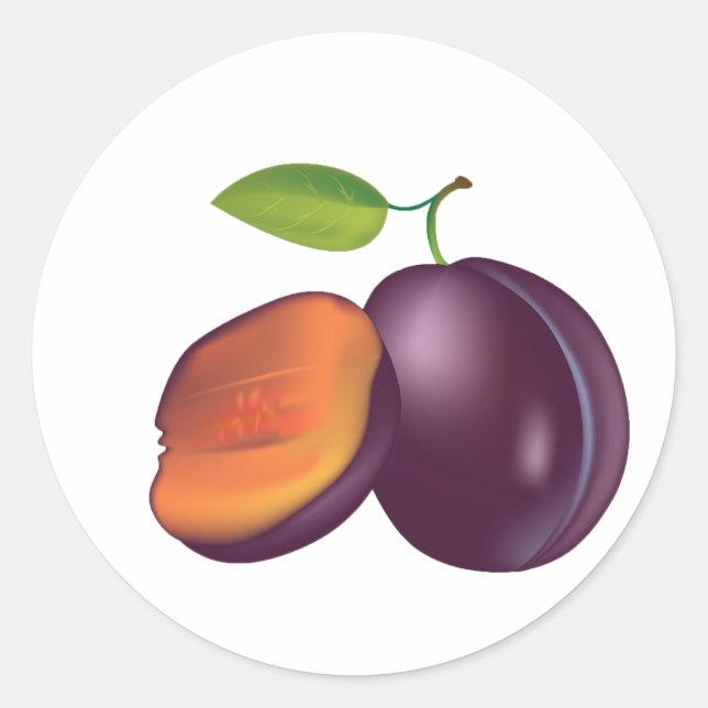 Sliced Open Plum Stickers (Front)