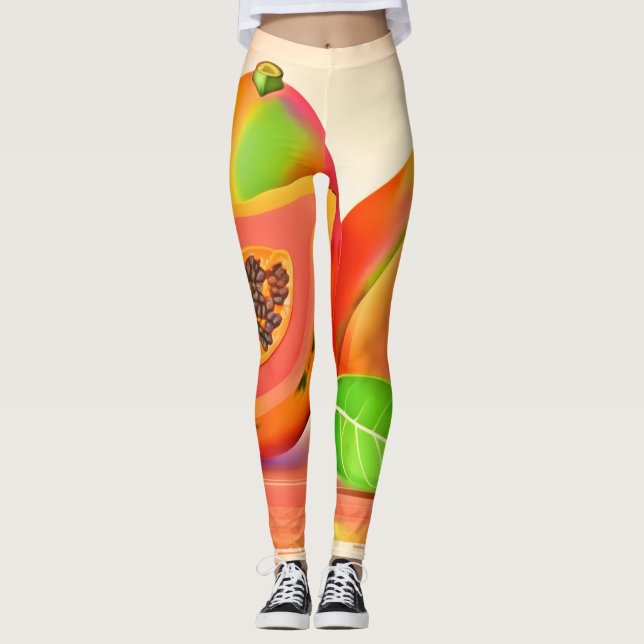 Sliced Papaya Freshness Leggings (Front)