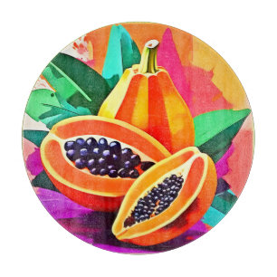 Sliced Papaya Pop Art Cutting Board