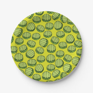 Sliced Pickles Pattern Paper Plate