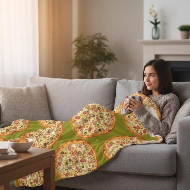 Sliced Pizza Fleece Blanket (Creator Uploaded)