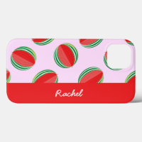 Sliced watermelon pattern on pink