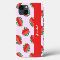 Sliced watermelon pattern on pink