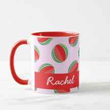 Sliced watermelon pattern on pink