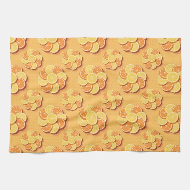 Slices of lemons and oranges tea towel (Horizontal)