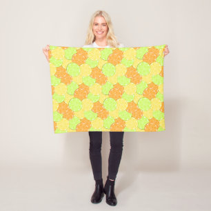 Slices of orange, lemon, lime. fleece blanket