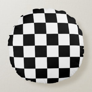 Slick Chequered Round Cushion