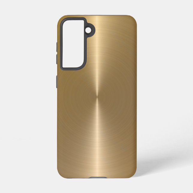 Slick Faux Gold Metallic Stainless Steel Look Samsung Galaxy S21 Case (Back)