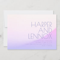 Slick Ombre Gradient Purple Mist Tropical Wedding