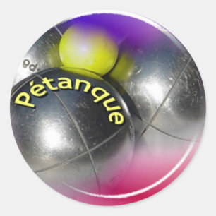 Slick Petanque balls design Classic Round Sticker
