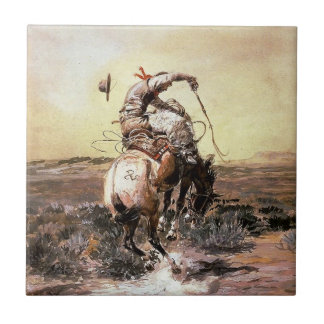 “Slick Rider” Western Art by Charles M Russell Tile