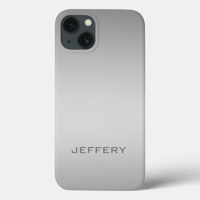 Slick Silver Grey Metallic Design Monogramed Case-Mate iPhone Case (Back)