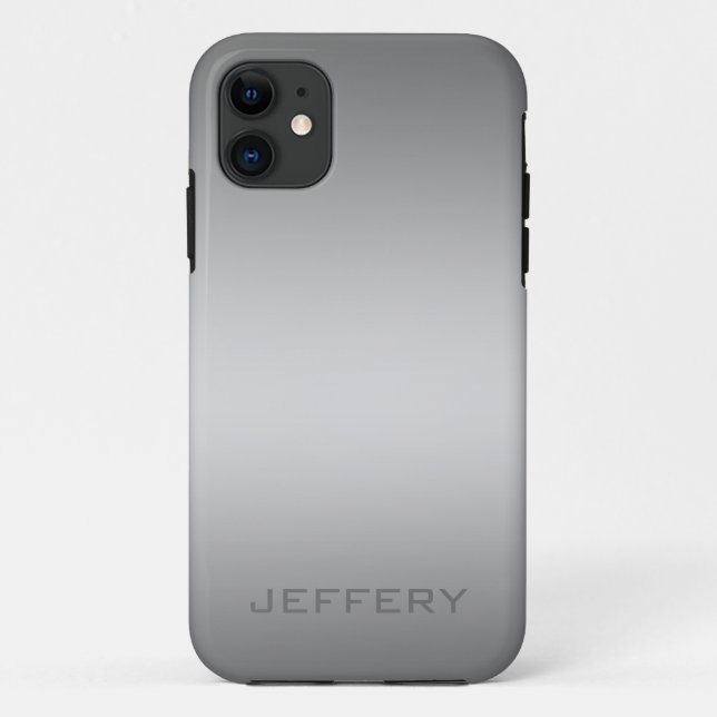 Slick Silver Grey Metallic Design Monogramed Case-Mate iPhone Case (Back)