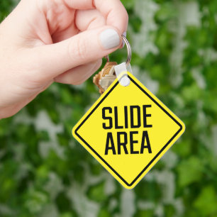 Slide Area Metal Square Keychain