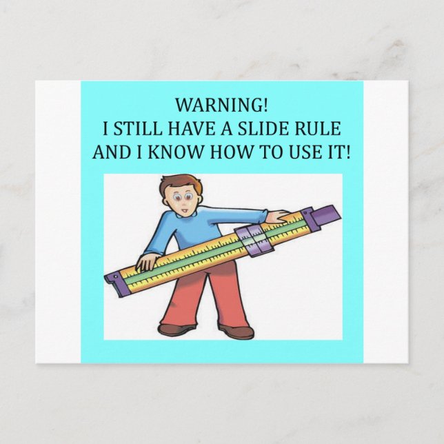 slide rule math humour postcard (Front)