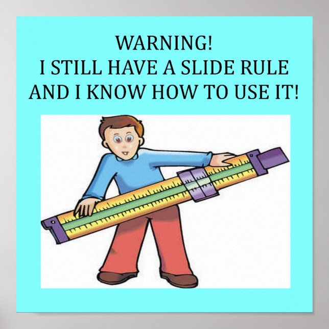 slide rule math humour poster (Front)