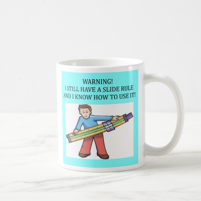 slide rule math humour, slide rule math humour coffee mug (Right)
