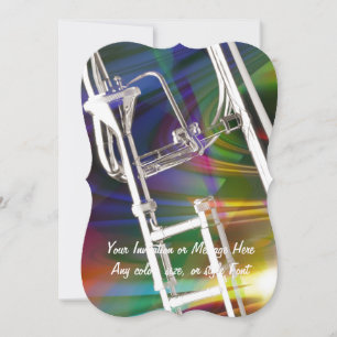 Slide Trombone card or invitation YOU ADD TEXT