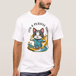 Sliding Cat Fun & Playful Vibes T-Shirt