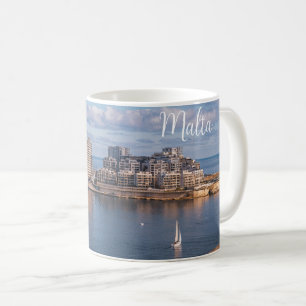 Sliema harbor and skyscrapers in Malta Coffee Mug