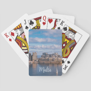 Sliema harbor and skyscrapers in Malta Playing Cards