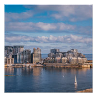 Sliema harbor and skyscrapers in Malta